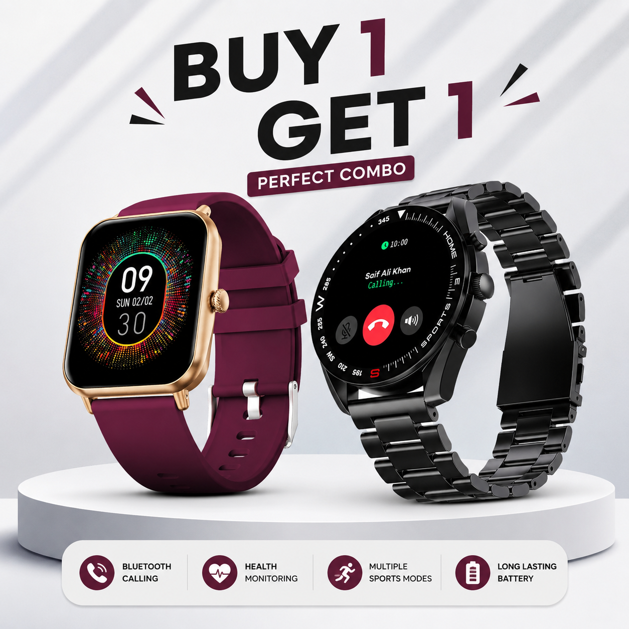 Shopverse Luxe™ Smartwatch + Pulse X™ Smartwatch Combo Offer Bundle