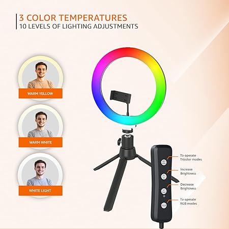 ShopVerse GlowRing™ RGB LED Ring Light with Mini Tripod