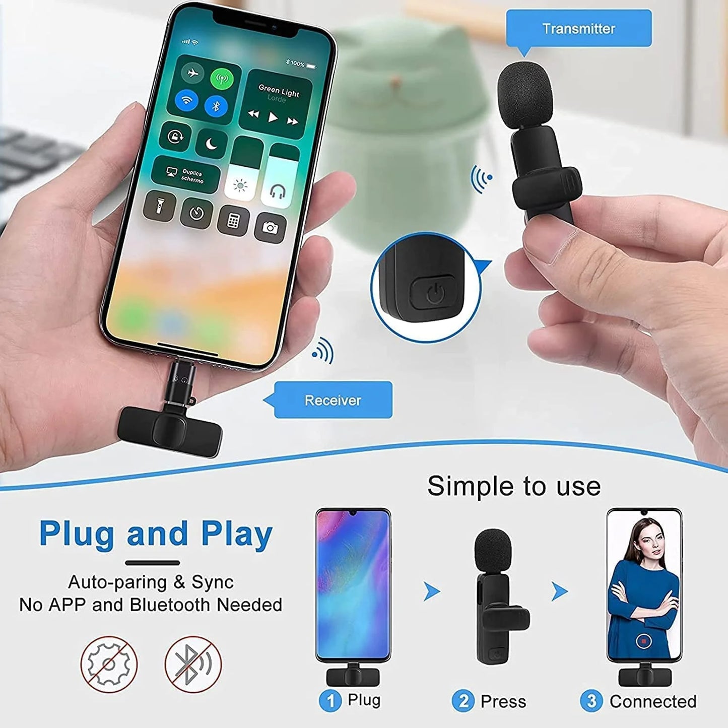 Shopverse K8 Pro™ Wireless Lavalier Microphone