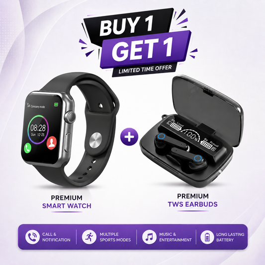 Shoppverse SmartCall Smart & Sound Combo – Fitness Smartwatch + SmartPods Pro Wireless Earbuds
