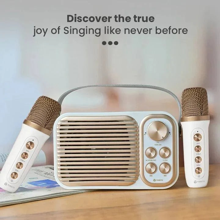 Shopverse Retro Wireless Karaoke Speaker with Dual Microphones